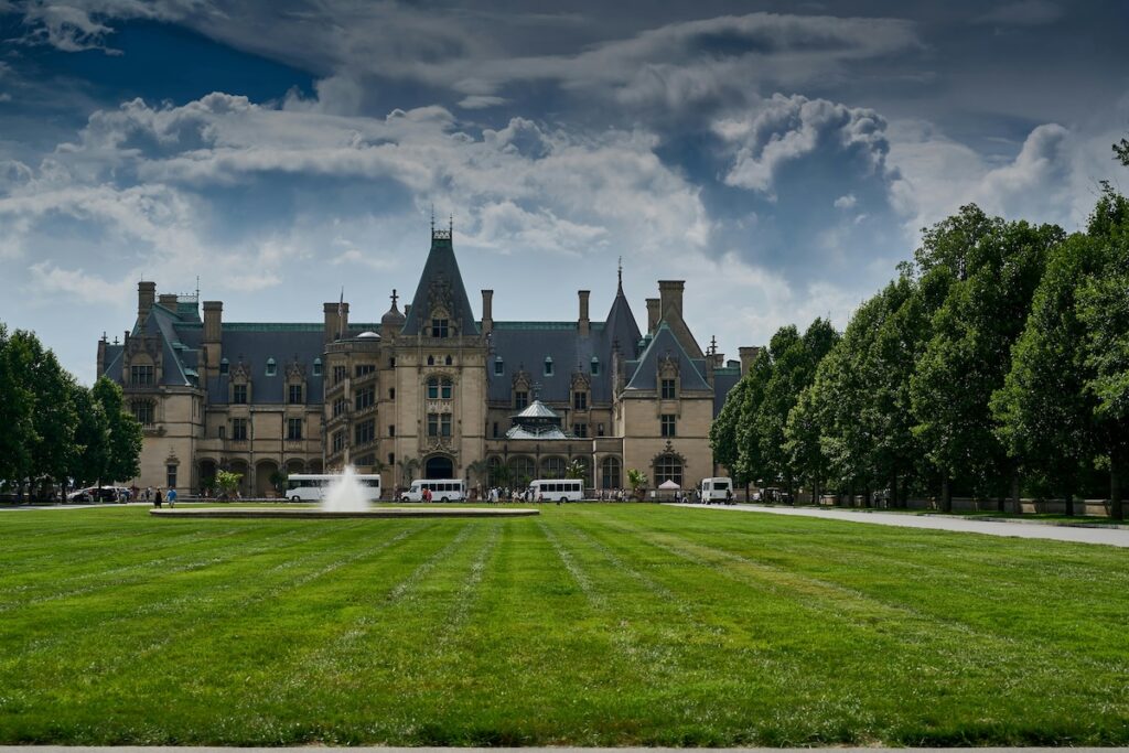 The Biltmore Estate in Asheville, NC on a sunny day