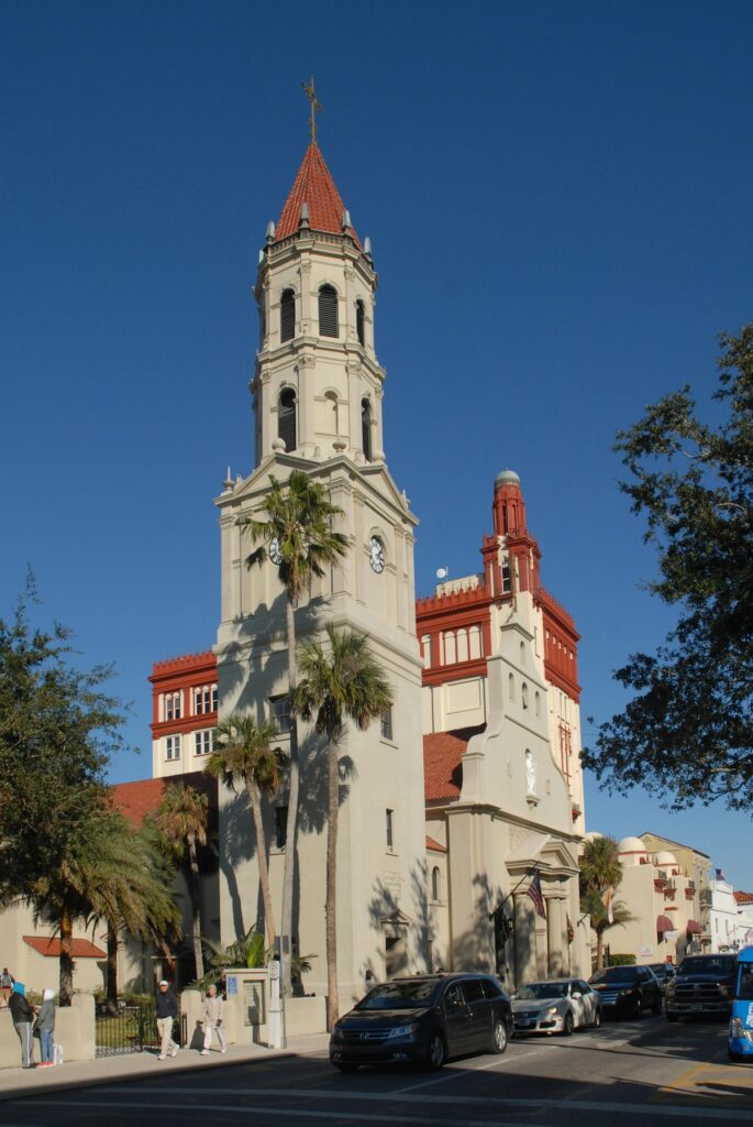 St. Augustine Cathedral on a sunny day in St. Augustine, Florida